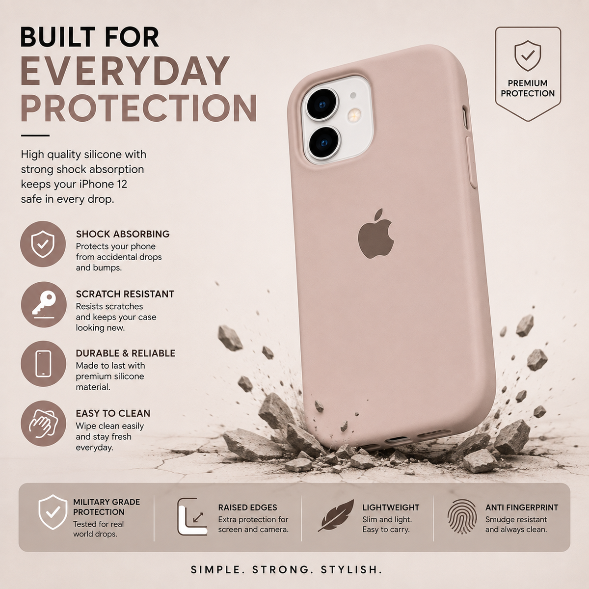 iPhone 12 Silicone Case – Stylish Protective Back Cover