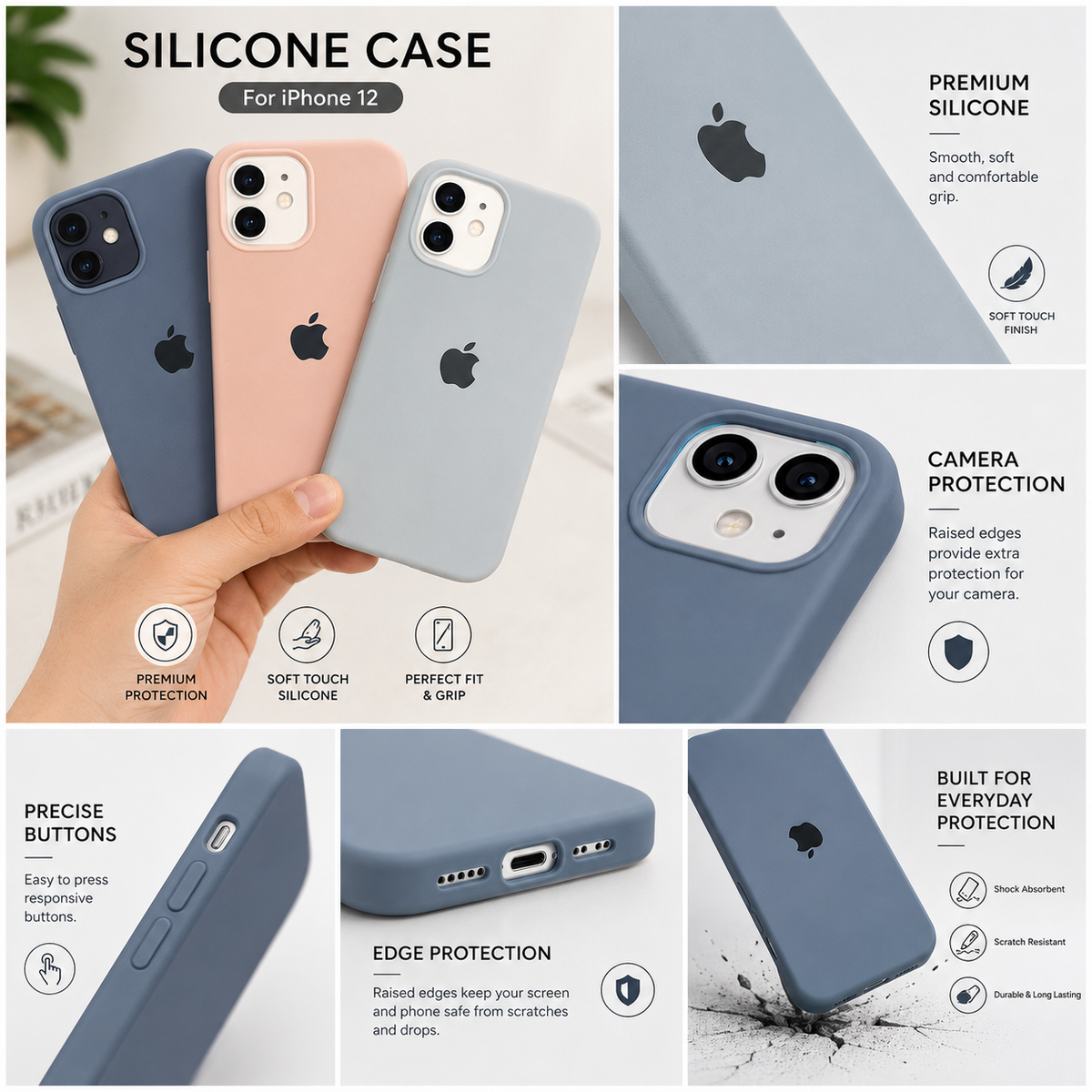 iPhone 12 Silicone Case – Stylish Protective Back Cover