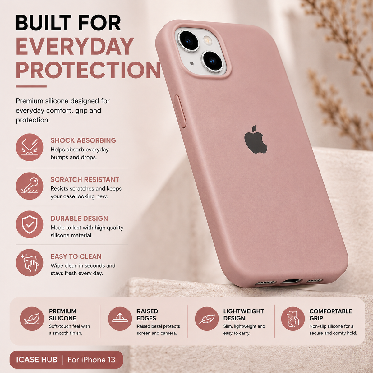 iPhone 13 Silicone Case – Stylish Protective Back Cover