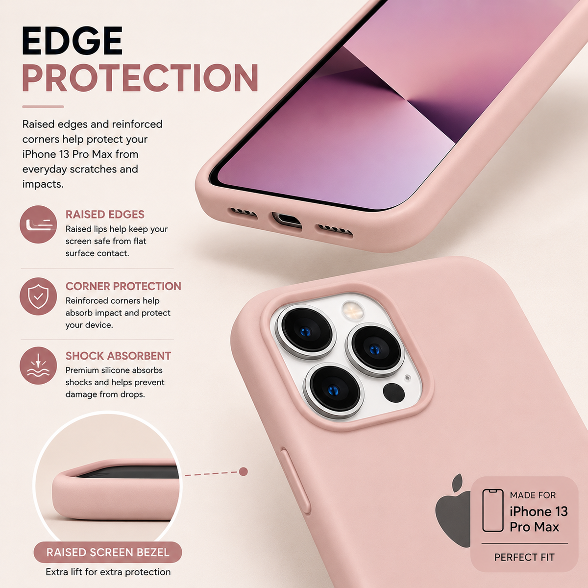 iPhone 13 Pro Max Silicone Case – Stylish Protective Back Cover