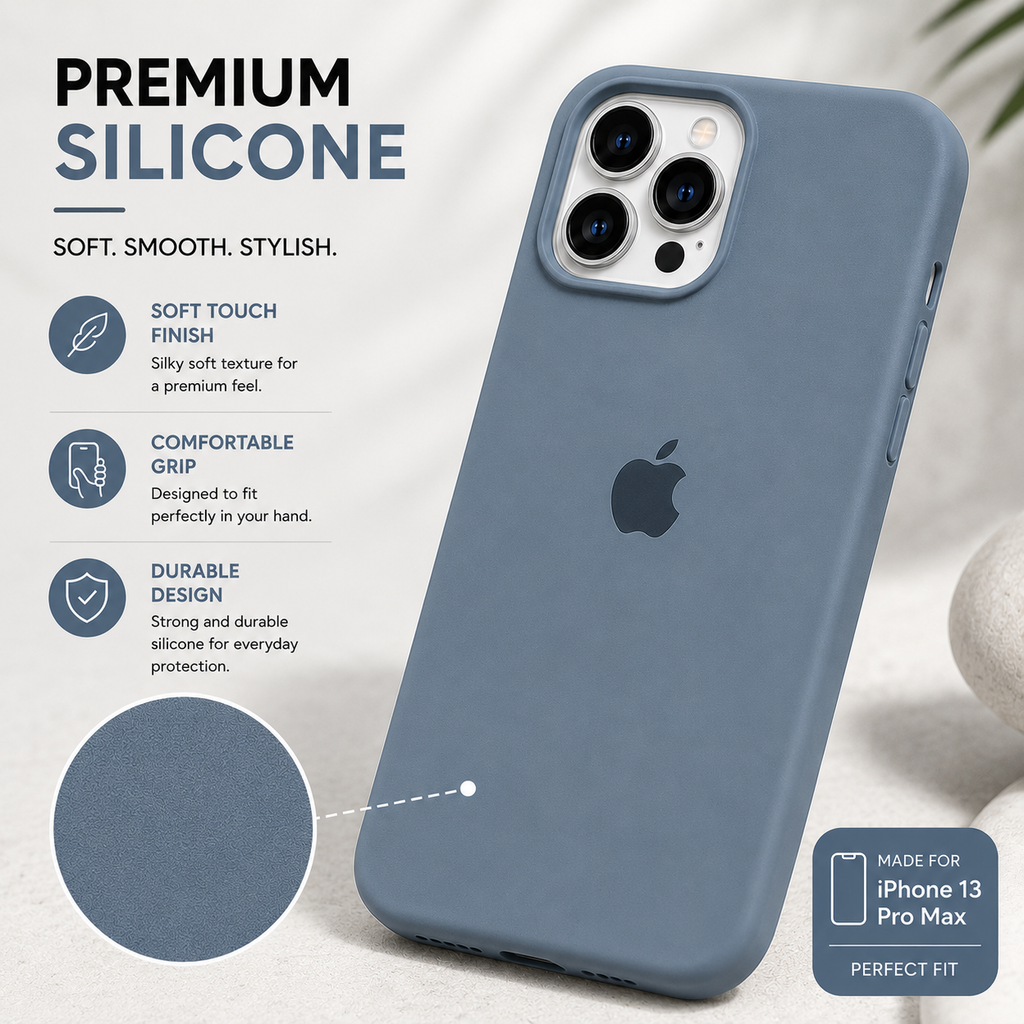 iPhone 13 Pro Max Silicone Case – Stylish Protective Back Cover