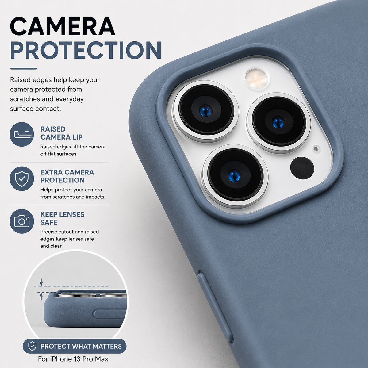 iPhone 13 Pro Max Silicone Case – Stylish Protective Back Cover