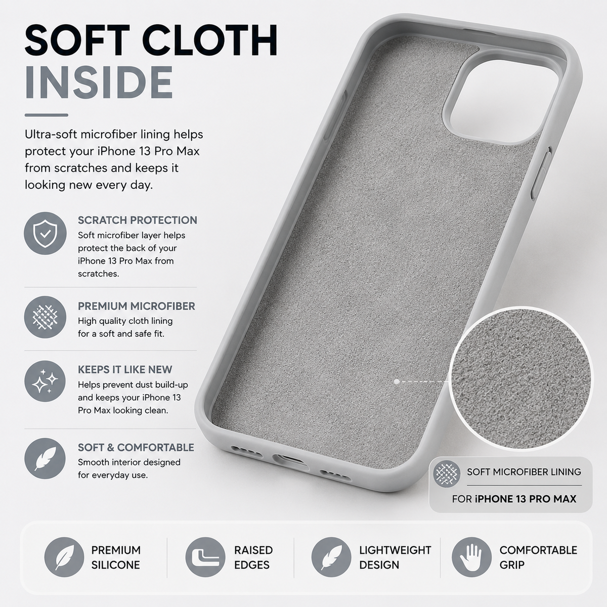 iPhone 13 Pro Max Silicone Case – Stylish Protective Back Cover