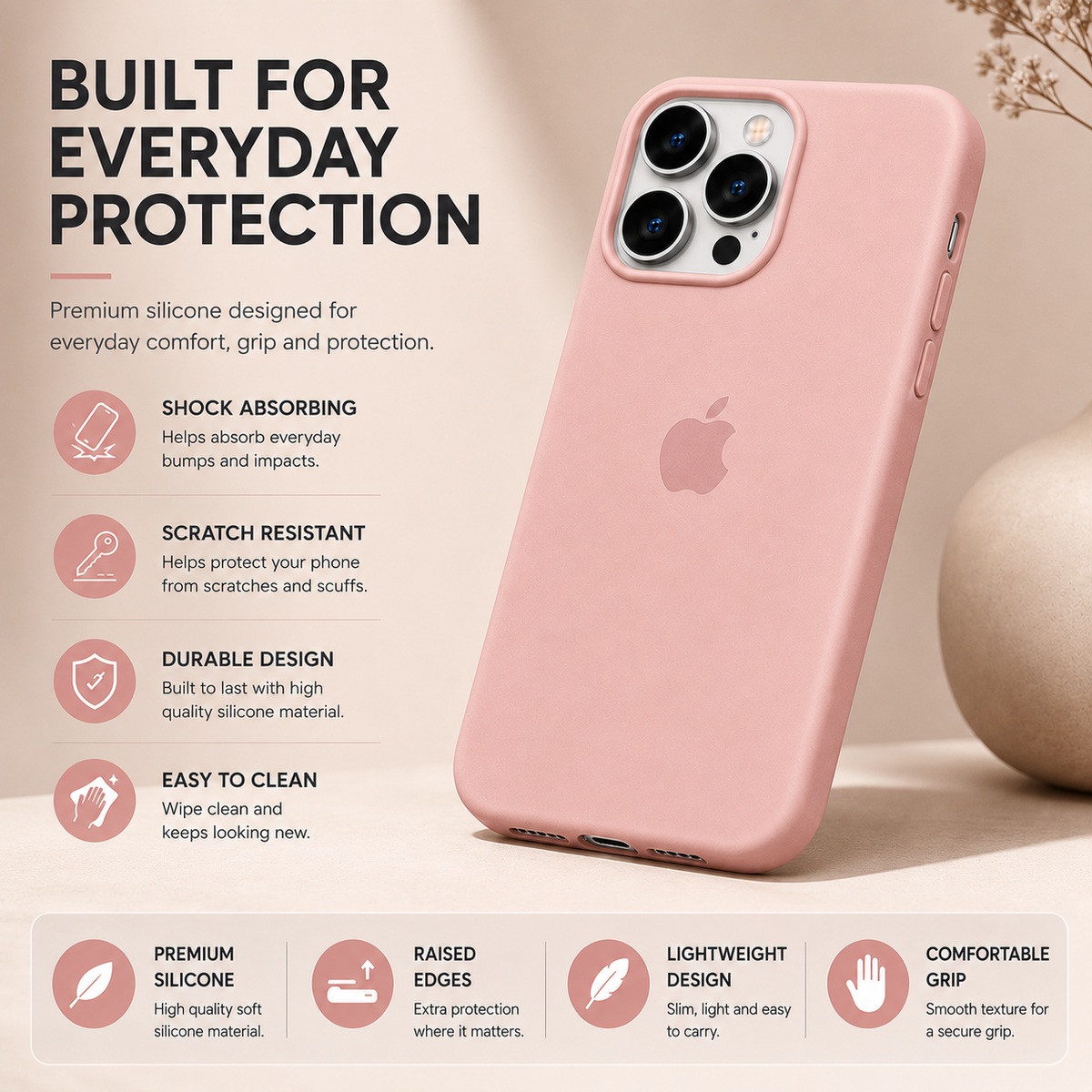iPhone 14 Pro Max Silicone Case – Stylish Protective Back Cover