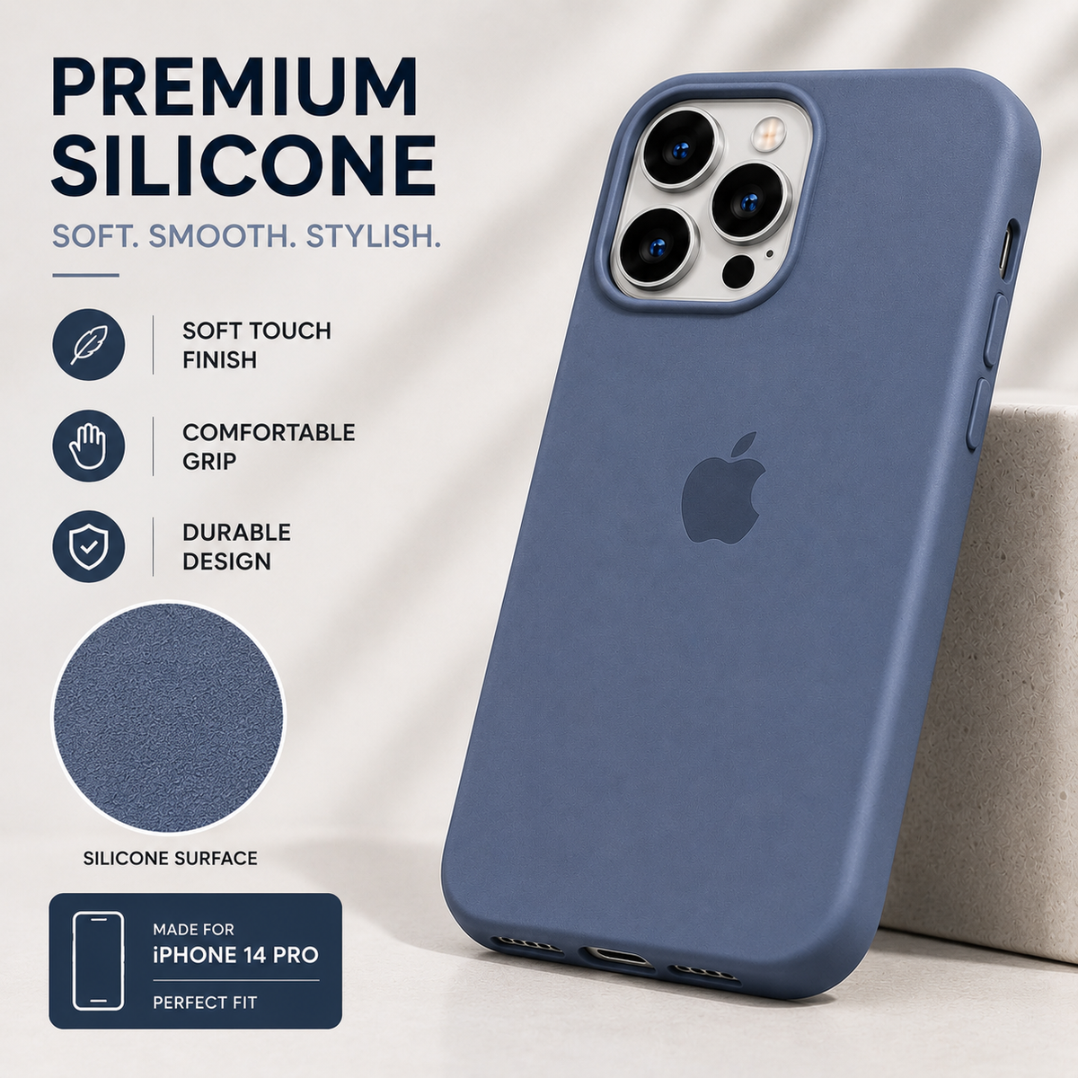 iPhone 14 Pro Silicone Case – Stylish Protective Back Cover