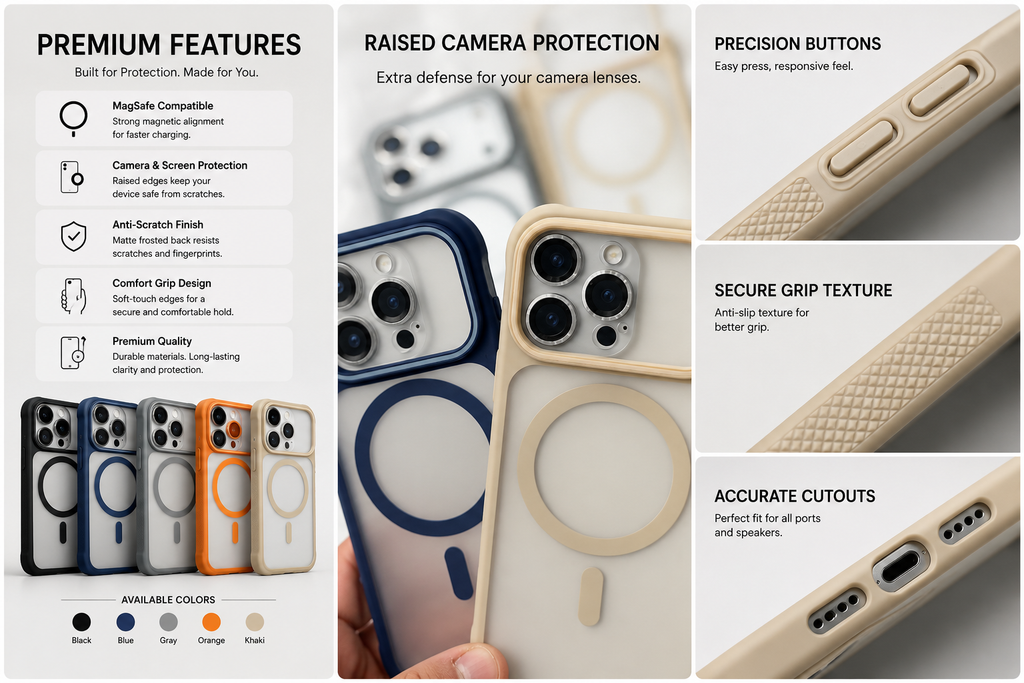 iPhone 15 Pro Max Premium Matte Frost MagSafe Case – Stylish Protective Back Cover