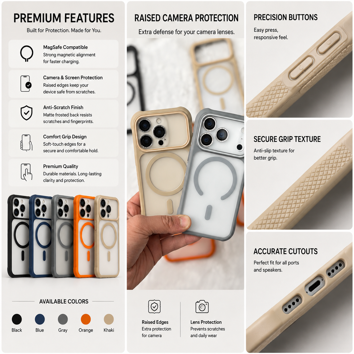 iPhone 15 Pro Max Premium Matte Frost MagSafe Case – Stylish Protective Back Cover