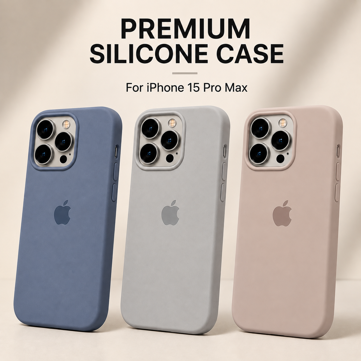 iPhone 15 Pro Max Silicone Case – Stylish Protective Back Cover