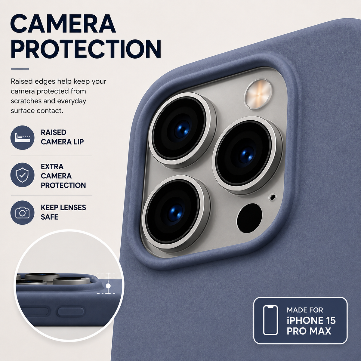 iPhone 15 Pro Max Silicone Case – Stylish Protective Back Cover