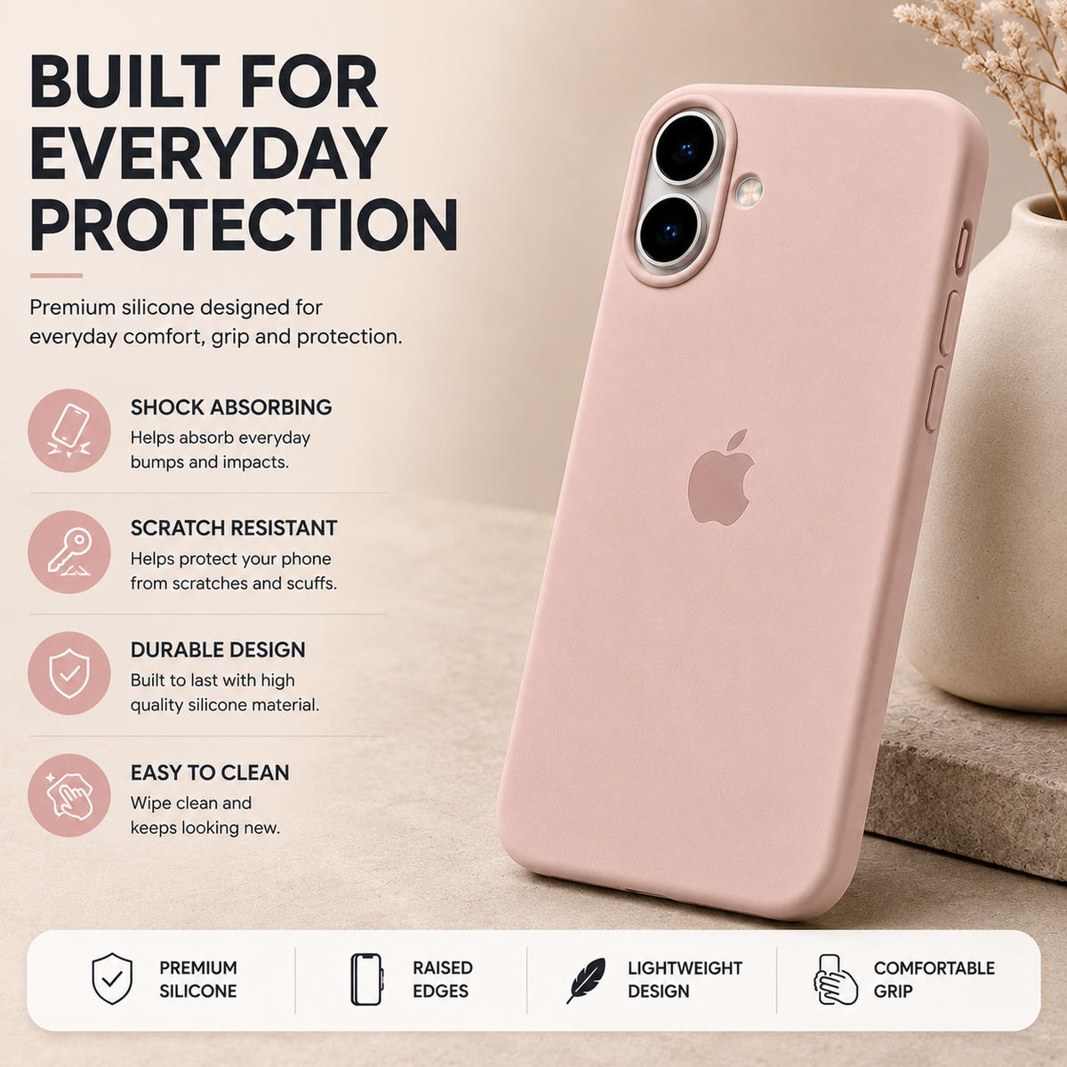 iPhone 16 Plus Silicone Case – Stylish Protective Back Cover