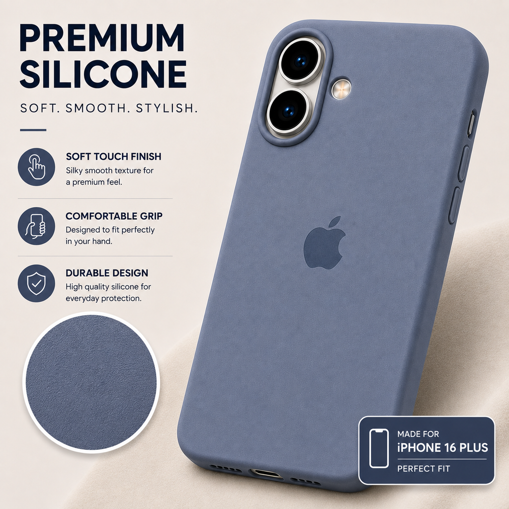 iPhone 16 Plus Silicone Case – Stylish Protective Back Cover
