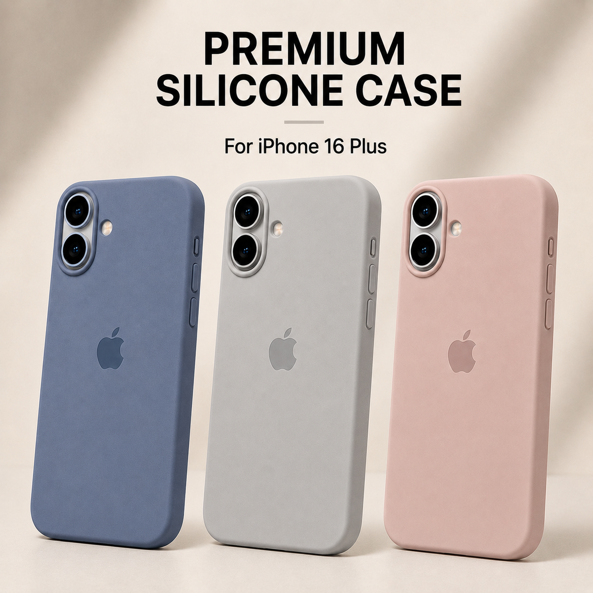 iPhone 16 Plus Silicone Case – Stylish Protective Back Cover