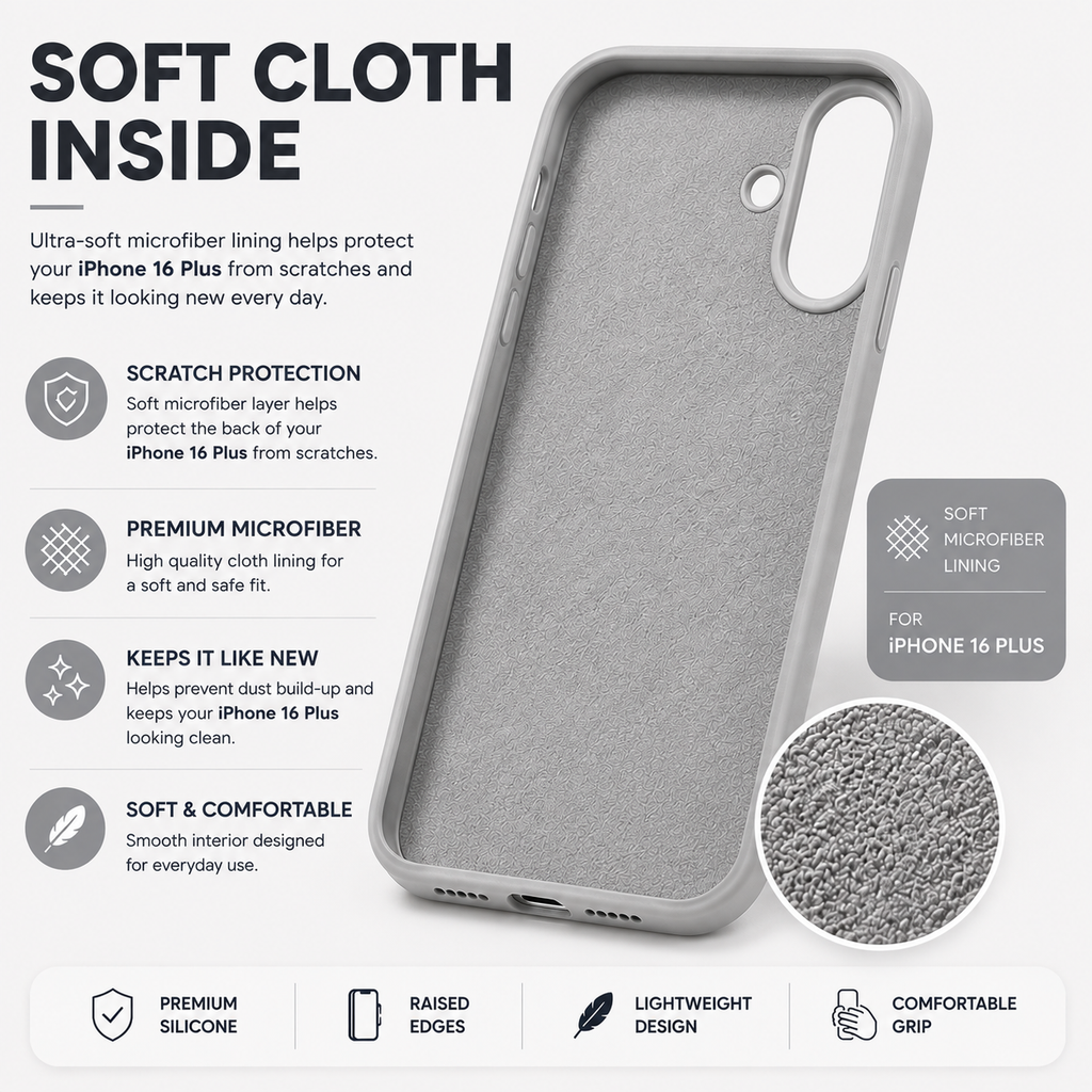iPhone 16 Plus Silicone Case – Stylish Protective Back Cover