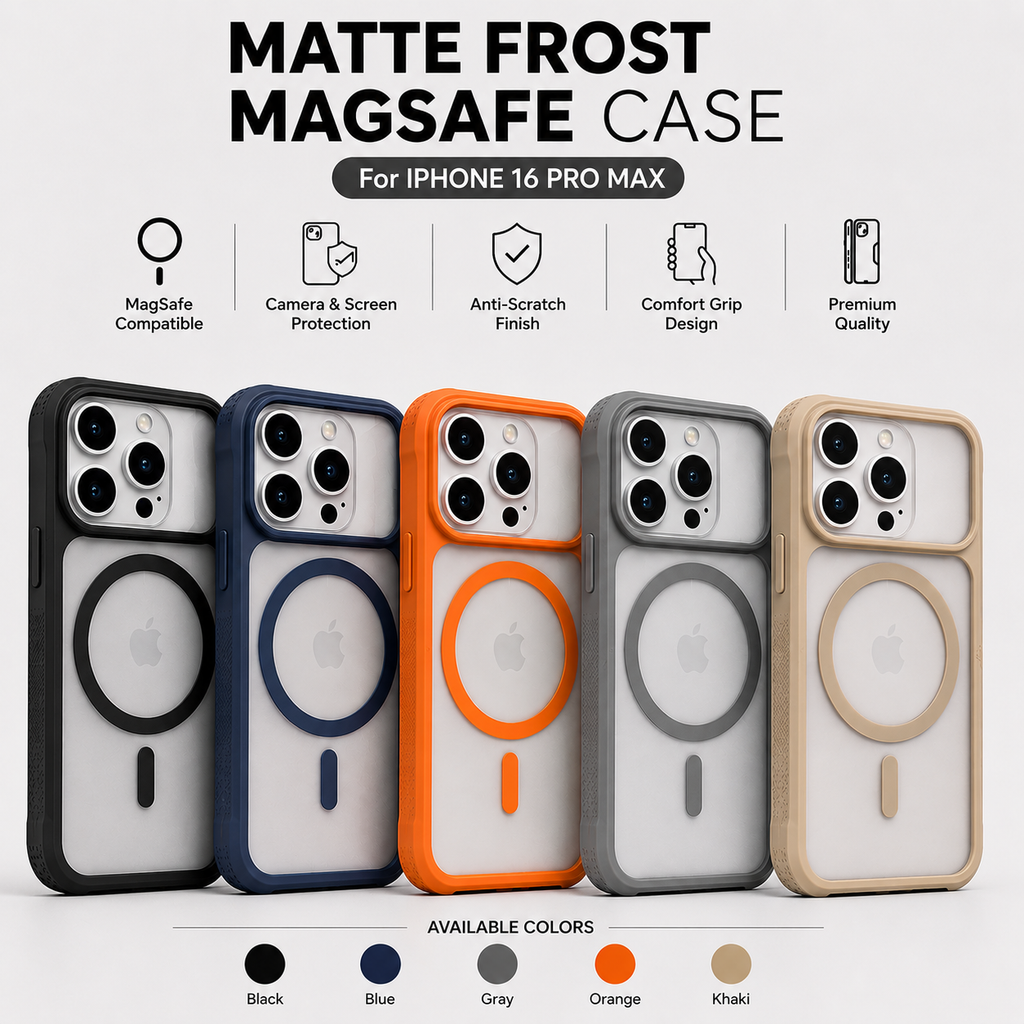 iPhone 16 Pro Max Premium Matte Frost MagSafe Case – Stylish Protective Back Cover