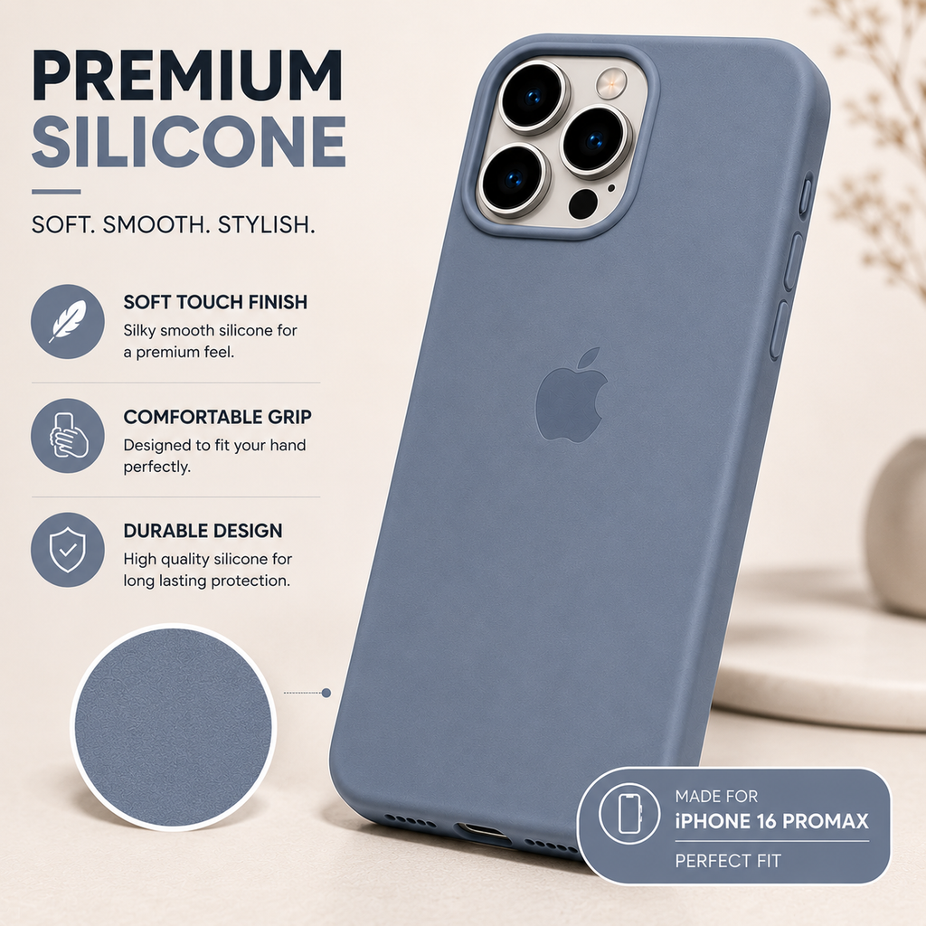 iPhone 16 Pro Max Silicone Case – Stylish Protective Back Cover