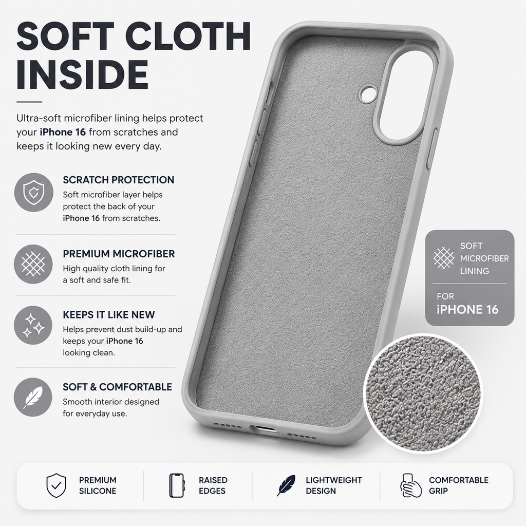 iPhone 16 Silicone Case – Stylish Protective Back Cover
