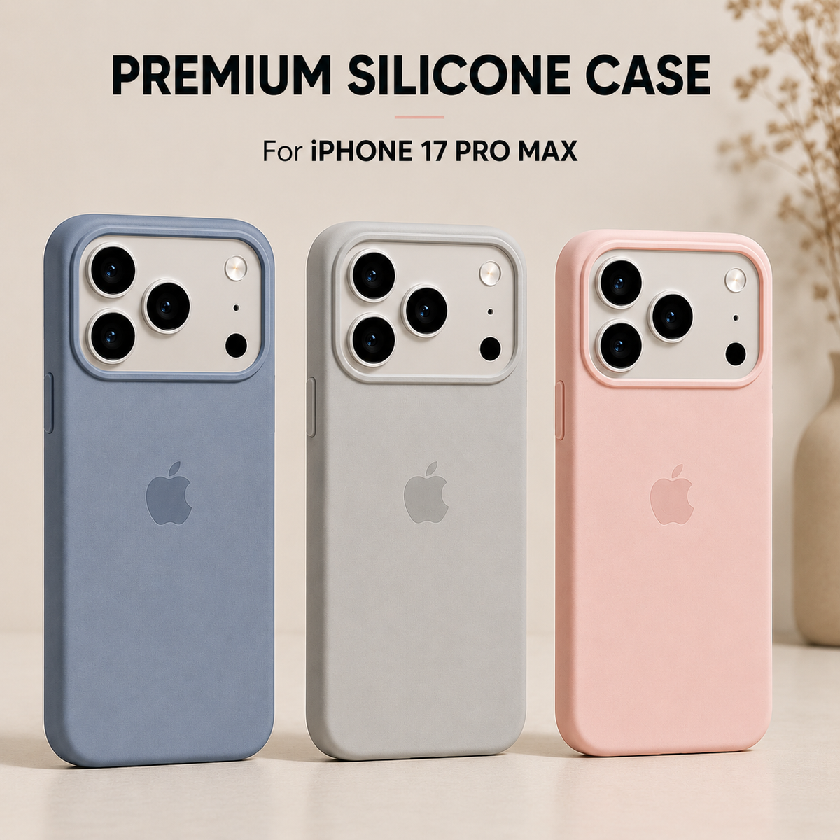 iPhone 17 Pro Max Silicone Case – Stylish Protective Back Cover