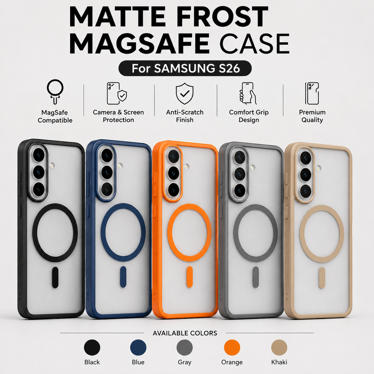 Samsung Galaxy S26 Premium Matte Frost MagSafe Case – Stylish Protective Back Cover