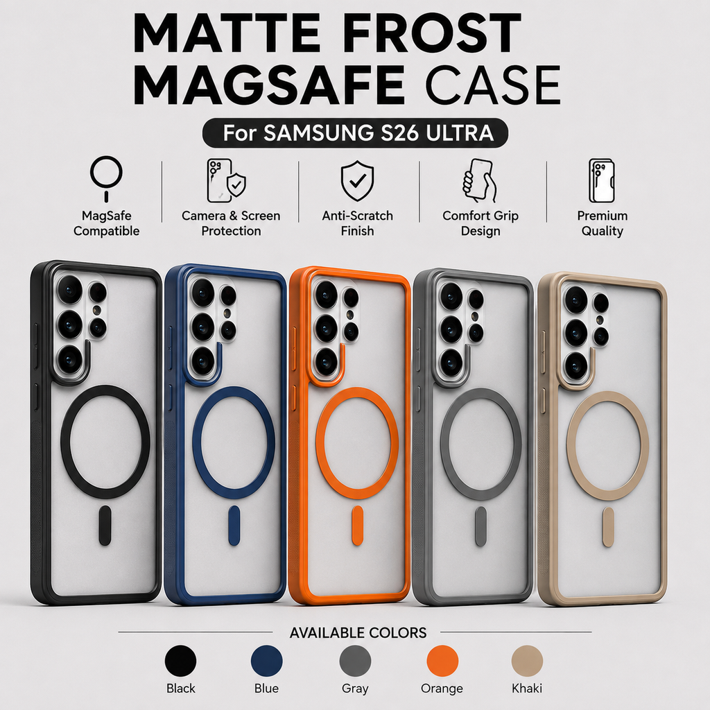 Samsung Galaxy S26 Ultra Premium Matte Frost MagSafe Case – Stylish Protective Back Cover