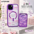 UTRYEE 2-in-1 Magnetic iPhone Case + Detachable Card Holder for iPhone 15