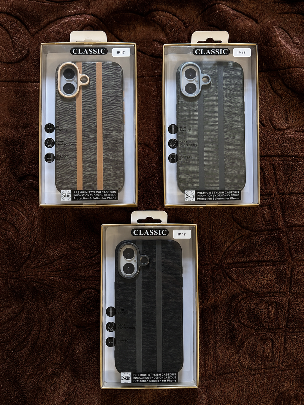 iPhone 17 Woven Texture Premium Leather Case – Stylish & Protective