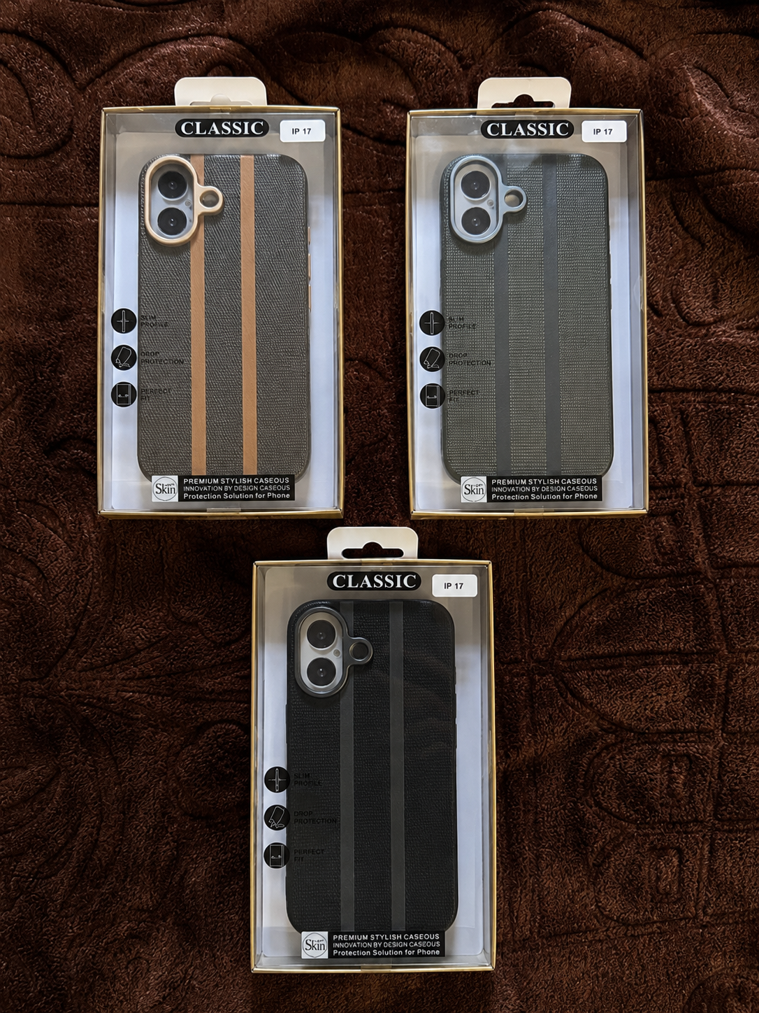 iPhone 17 Woven Texture Premium Leather Case – Stylish & Protective