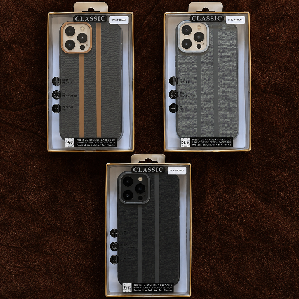 iPhone 15 Pro Max Woven Texture Premium Leather Case – Stylish & Protective