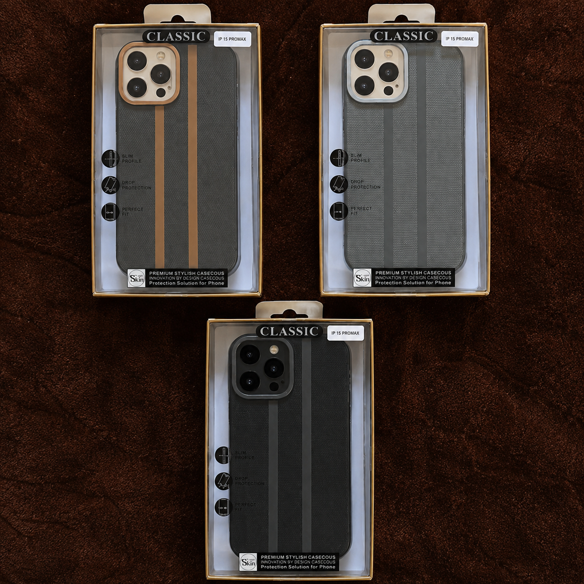 iPhone 15 Pro Max Woven Texture Premium Leather Case – Stylish & Protective