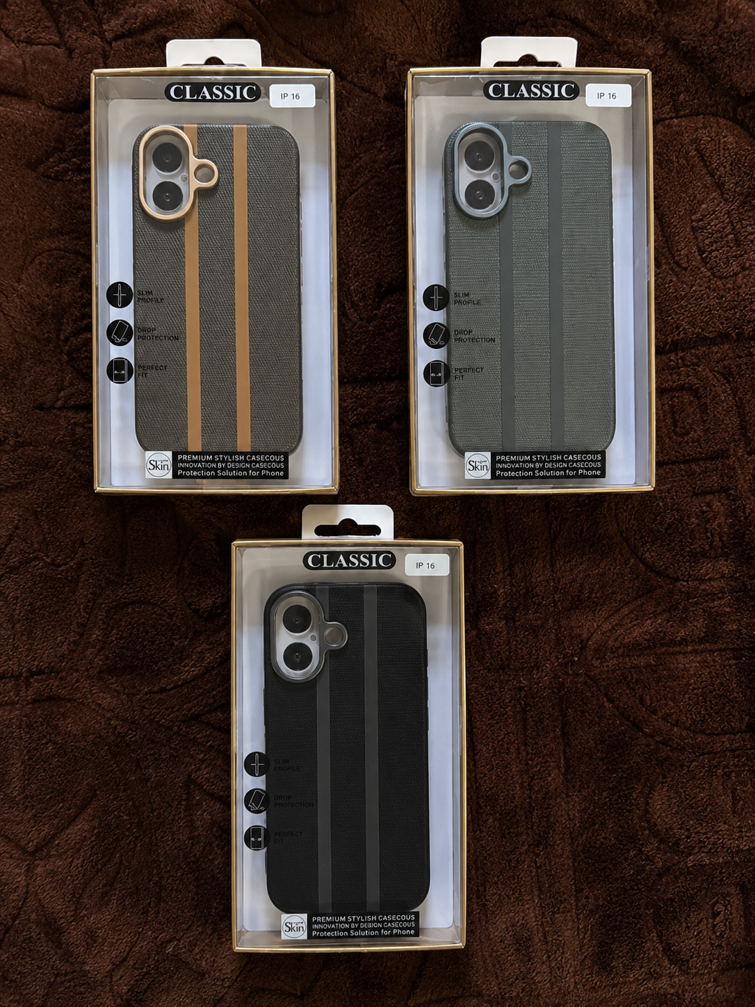 iPhone 16 Woven Texture Premium Leather Case – Stylish & Protective