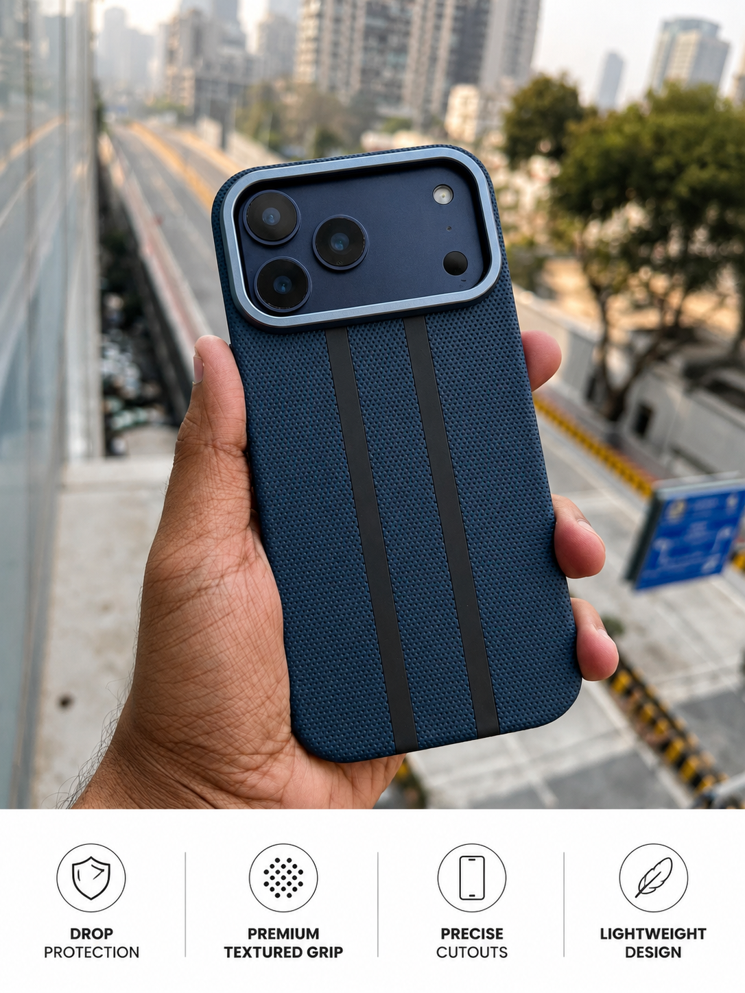 iPhone 17 Pro Max Woven Texture Premium Leather Case – Stylish & Protective